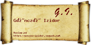 Göncző Izidor névjegykártya